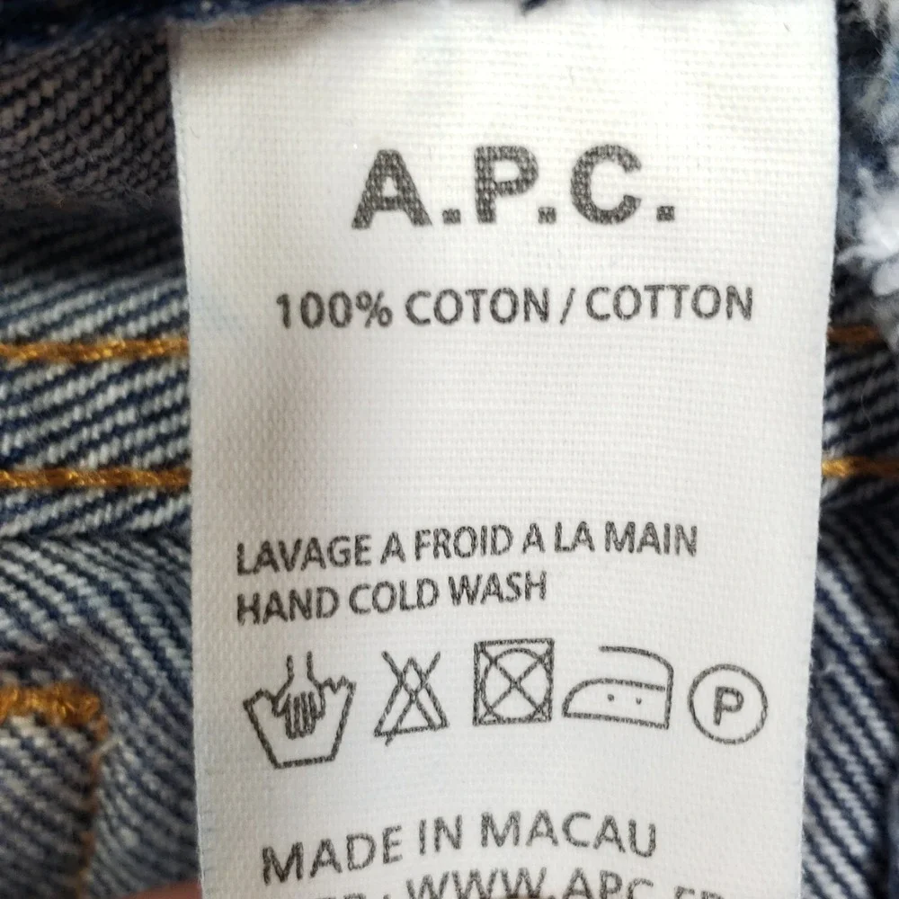 A.P.C. Petit Standard Selvedge Raw Jeans Mens 32 Blue Slim Straight Droit Etroit
